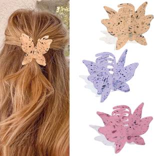 Sprog Prime Big Butterfly Claw Hair Clips for Women Girls 3 Stylish Korean Hair Accessories Hair Clip