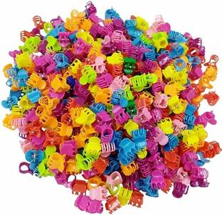 Ganapati Universal Co 1.5 cm Mini Hair Claw Clips Plastic Clip Claws Hair Clips Pins Clamps For Girl Teens Kids and Women Hair Accessories MultiColors 50 Pcs Mini Hair Accessories Hair Clip