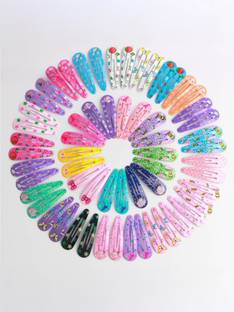 Diversa Tictac Hair Clips For Girls Kid Girls Snap Hair Pins Multi-Printed Clips 20 Pcs Hair Clip