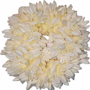 RNV Collection Mogra And Rubber band Gajra Hair Accessories Hair Gajra White 15 Grams Hair Band