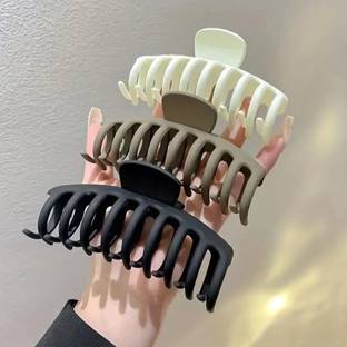 Freebies Korean Big Matte Hair Claw Jaw Hair Clamps Nonslip Thick Thin Hair Strong Hold 3 Hair Claw