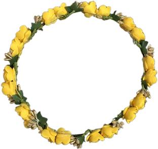 GadinFashion Bridal Fancy Hair Tiara Hair Crown Hair Accessories for Women & Girls, Yellow Bun