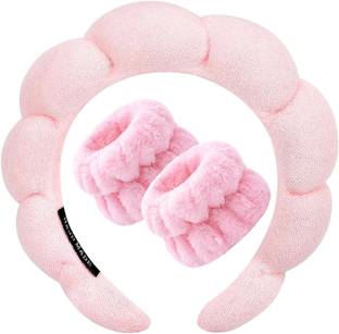 DEVKUVAR Facial Spa Headband 2Pcs Wristband Combo Set hair combo