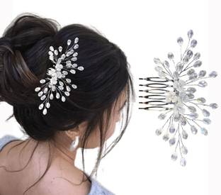 Kaima Latest Hair Bun Pin Artificial Crystal Bridal Wedding juda pin Hair Accessory Bun Clip
