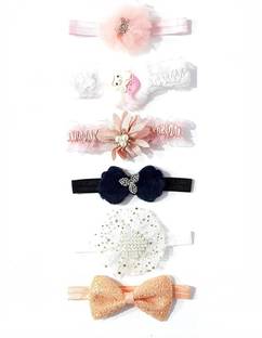 Myra Collection elastic Ribbon hair accessory for girls set 6 PCS Head Band