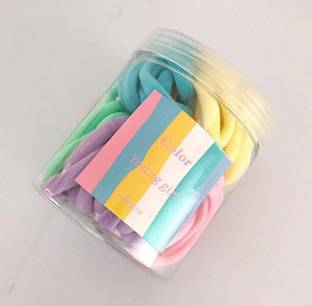 ZESCA STYLO 50Pcs Seamless Hair Band Soft Hair Ties Ponytail Holder No Crease Damage 5cm Rubber Band