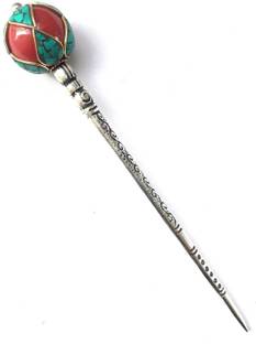 Triply9 Oxodise Metal Bun stick with handicrafted pearl (pack of 1) Bun Stick