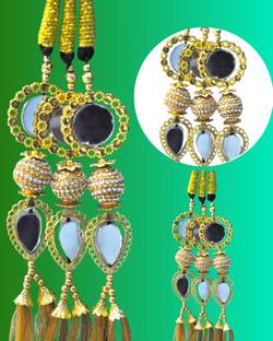 Sunduseva Glam Gold Shine Parandi | Mirror Work Braid Extension for Girls Braid Extension