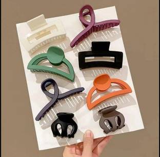 LS ENTERPRISES 4 PCS Trandy Matte Hair Claw Clips For Women & Girls (Multicolor) Hair Claw