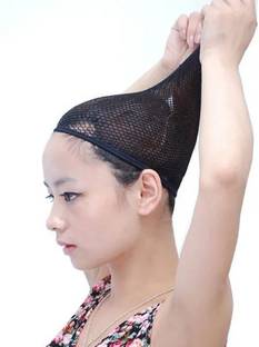 Vivalace Free Size Hair Mesh Net Cap for Wig Black (Pack Of 2) Hair Accessory Set