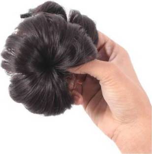 Fascinating Natural Black 2 Flower Clutcher bun hair extension Bun Clip