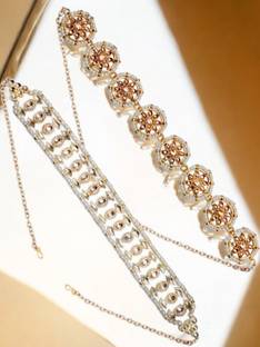 ANOUK Combo of 2 Kundan & Pearls Ethnic Hair Chain / Hair Band Hair Chain