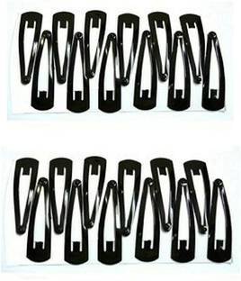 NAVR Black Premium Metal Tic Tac Hair Clips Pins for Women - piece of 24 Tic Tac Clip