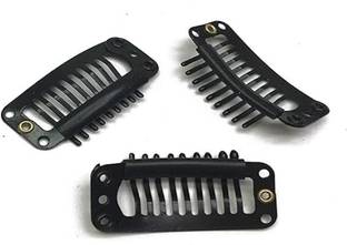 El Cabell 6 Pieces of Metal Black U-shaped comb Clip to Attach Wig, Patch, And Hair Fringe Hair Clip