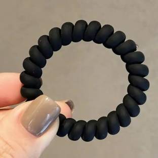 Diversa Spiral Hair Ties Ring Phone Cord Elastic Ponytail Holder Hair Rubber, Pack of 10 Rubber Band
