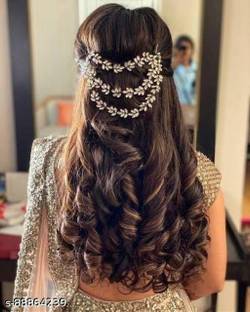 Rose Petals Kundan Hair Chain Headband Hair band Bridal Headpiece Tiara Hair Accessory Hair Chain