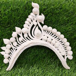 BengCraft Bengali Wedding Bridal Shola Crown Mukut Topor Sola Biyer Sithi Mutuk Hair Accessory Set