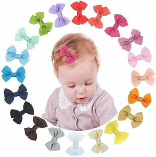 HASTHIP 2" Mini Hair Bow Grosgrain Ribbon Hair Bows with Alligator Clips for Baby Girls Toddlers Kids. 20colors. Hair Band
