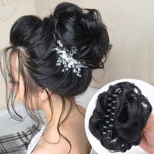 Blushia Claw Clip In  Bun Messy Curly Clip In Claw  pieces Natural Wavy Hair Extension