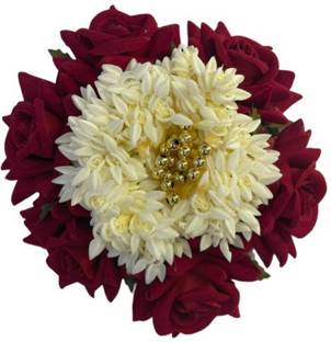 Riddhi Siddhi boutique Red Rose Juda With Scented Gajra Bun