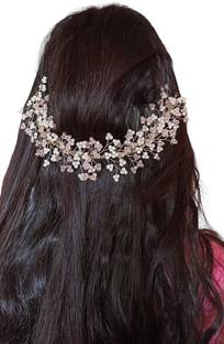 Lom Fox AV018 Crystal Pearl Jeweler Pink Hair Clip