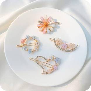 SHASHI Korean Fancy Bling lady girls women kids hair accessories 04 pcs Hair Clip