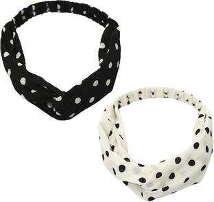 Matkooz Cross bands black_white polka Head Band
