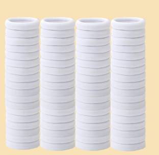 SivaAccessory 72 Pcs White Elastic Hair Tie Seamless Ponytail Holder for Daily Use Rubber Band