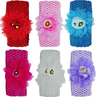 RP Bazaar 6pcs Random Design Fancy Baby Hair Band Head Band