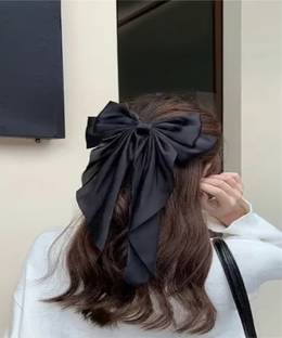 TIVRA Bow Barette With Alligator Clip, Urban Style, Free Sized, Women/ Girls, Handmade Hair Clip