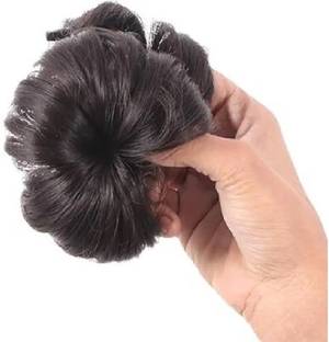 El Cabell Artificial Flower Synthetic hair Clutcher Juda Bun Brown Hair Extension