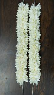 ASTRO PLUS White Color 12 inch Flower Fabric Gajra for Gorgeous women Hairstyle Hair Accessory Set