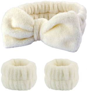 AMEEDARSHAN 3 Pcs Spa Headband Wrist Washband Set Hair Band
