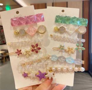 Misa Korean Style Pearl Barrettes Women's Set 6 Hairpin Hair Clip