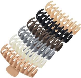 Fameza 6 Colors Large Hair Claw Clips 4.4 Inch Matte Hair Claw