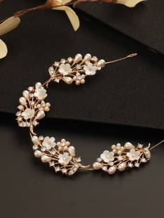 AATMANA Women Gold-Toned Embellished Tiara Hair Clip