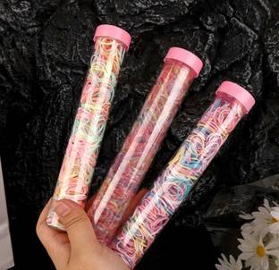 Vivalace Premium Rubber band Colorful Rubber Band 3 Bottle Hair Clip