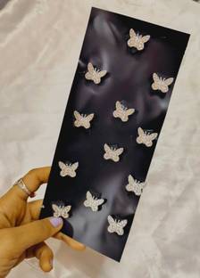 Ruhi Hair accessories for women&girls (12psc) hair clips velco DIY mini butterfly Hair Tattoo/Sticker