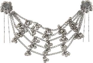 Teejh Aamna Ghungroo Silver Oxidised Bun Stick Bun Stick