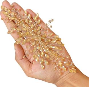SAMYAK Women Bridal Wedding Rose Gold Headdress Hair Clip Pins Bun Juda Hair Accessory Set