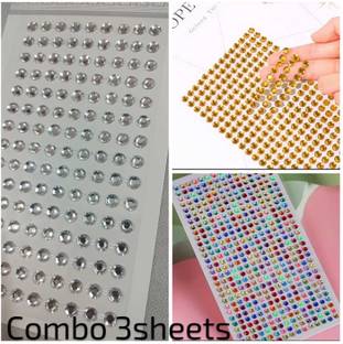 KVY COLLECTION Hair Accessories combo(3sheets)for women & Girls Decoration Pearl Tattoo/Sticker Hair Tattoo/Sticker