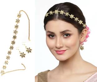 Rose Petals MATHA PATTI Bridal JewelryWedding Hair Ornament Hair Chain