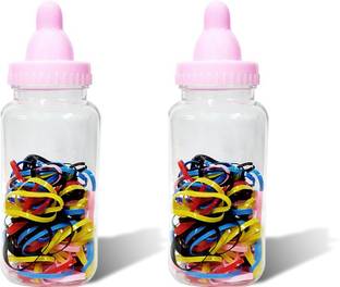 Adhvik Set Of 2 Pcs Flexible Lightweight Convenient Daily Use Cute Little Milk Bottles Rubber Band
