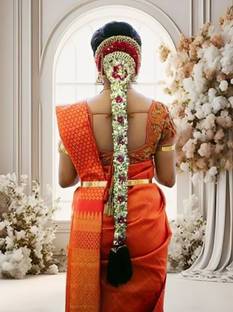 glowtesto Traditional South Indian Jada Braid Choti for Women Hair Accessory Set