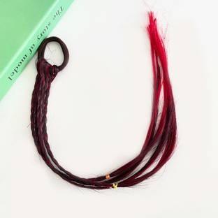 SYGA Girl Wig Ponytail Headbands Style Children Hair Accessories (Black and Red Hair) Rubber Band