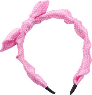 Li'l Diva Disney Minnie Chiffon Bowknot Headband|Pink & White Polka Dot Design|For 3 Yrs+ Head Band