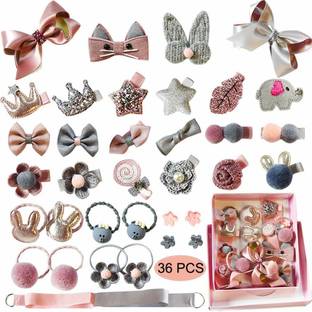 Rubela 36 Pcs. Little Girl Hair Clips Cute Hair Bows Baby Elastic Hair Ties Hair Hair Clip