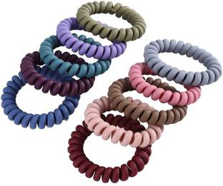 DENICRAAS Telephone Wire Hair Ties Hair Ring Phone Cord Women Hair Accessories Rubber Band