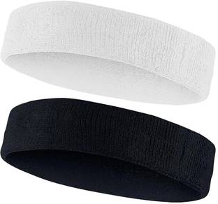 STEFFER Moisture Wicking and Non-Slip Exercise Workout Cotton Headband Pack of 2 Head Band