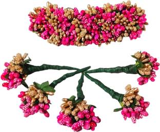 AGASTHIYAR TRADERS VJP Mandara Floral Gajra 1 Veni pins 5 Hair Accessory Set